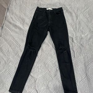 Garage black highwaisted black ripped skinny jeans
